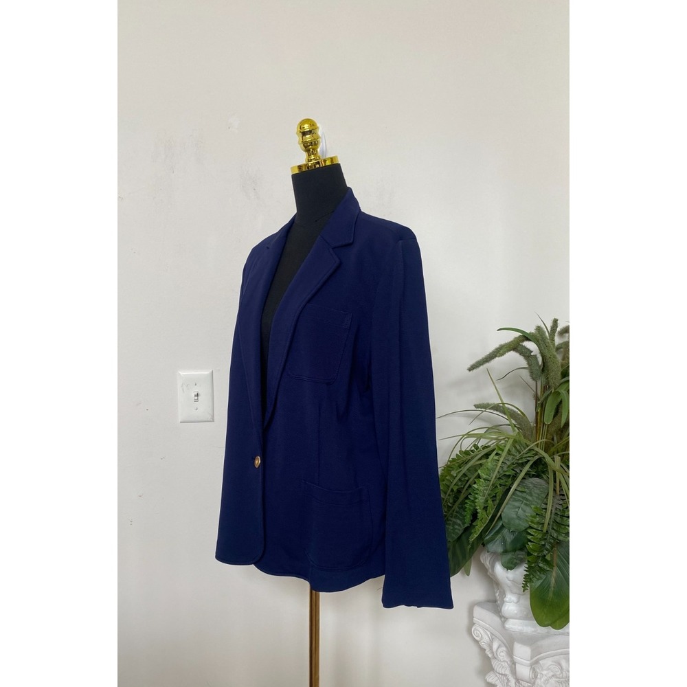 NWT Lauren Ralph Lauren Women's Navy Viscose Blend Knit Blazer Jacket 2X, $160